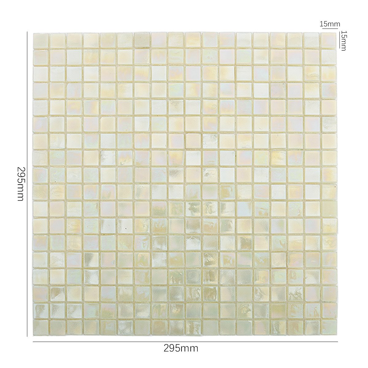 Seafoam Green Cream Glass Square Mosaic Pool Tiles