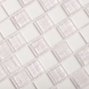 Glasmosaikfliesen – Weiß, Quadrate, für Pools – BJ-74AC6CDF3578