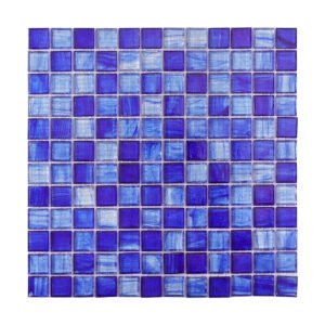 Amber Deep Blue Swimming Pool Glass Mosaic Tiles