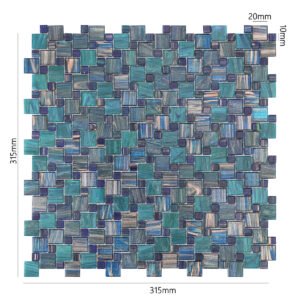 Piastrelle a mosaico in vetro – verde petrolio