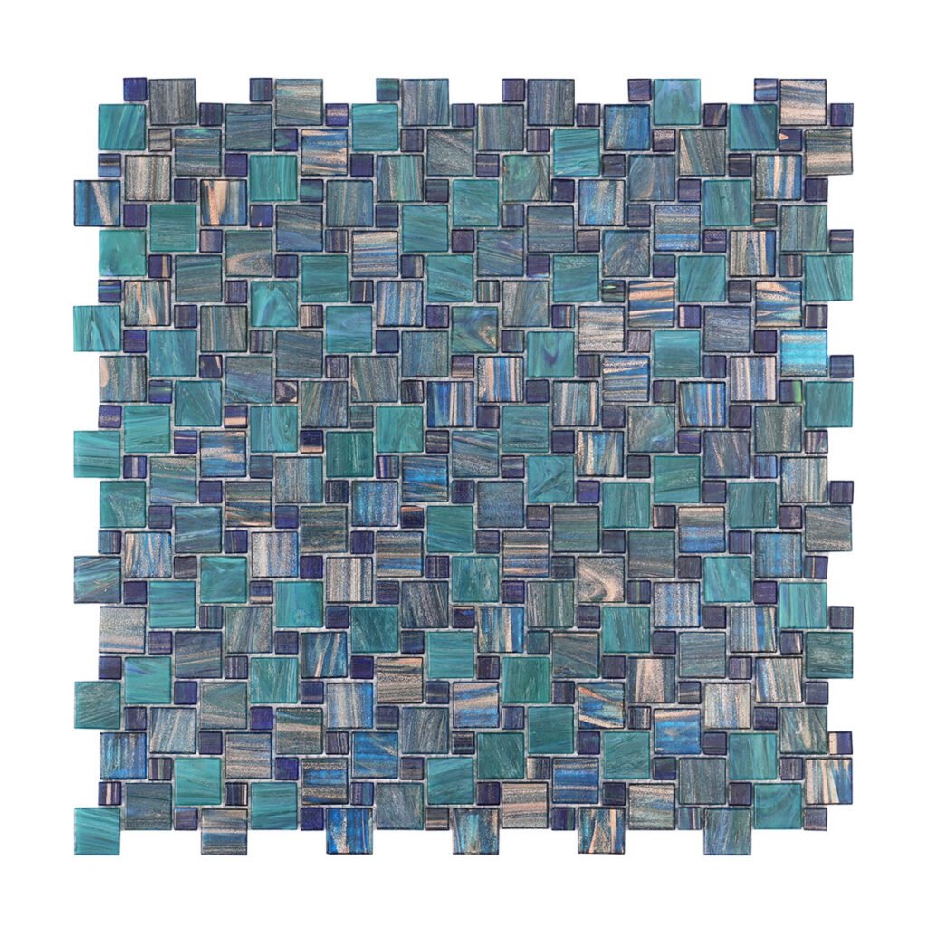 Piastrelle a mosaico in vetro – verde petrolio