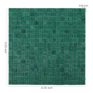 Piastrelle a mosaico in vetro – verde scuro / verde, quadrato