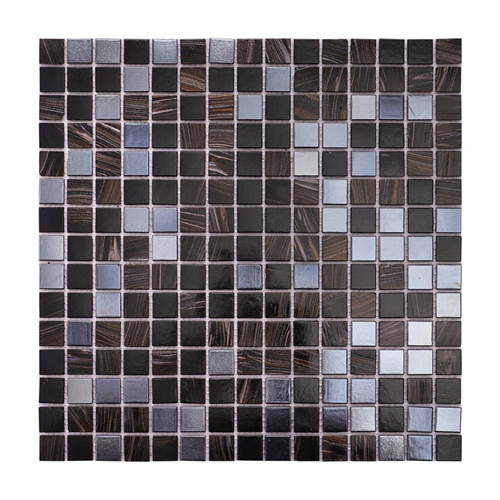 Piastrelle a mosaico in vetro – nero / dorato – BJ-021B09EBB8E2