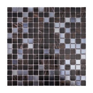 Black Powdered Gold Mixed Flash Glass Mosaic Tiles 20mmX20mm