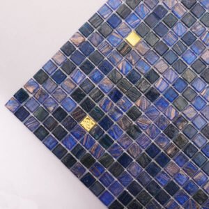 Micro mosaico de vidro azul-marinho Fired Earth, 10 × 10 mm