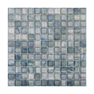 Amber Translucence Blue Fired Erath Glass Mosaic Tiles