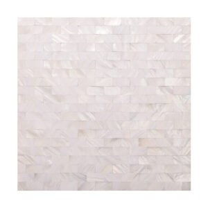 white stacked subway mother of pearl mosaic tile