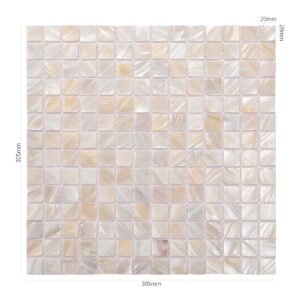 Mosaico de nácar – beige, cuadrado, pulido