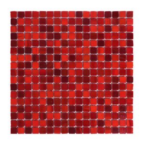 Rose Red Square Glass Mosaic Wall & Floor Tile