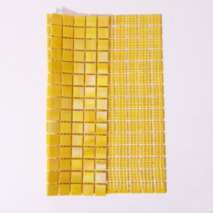 Glasmosaikfliesen – Gelb, Quadrate, irisierend, glänzend