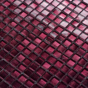 Mosaicos de vidro roxo brilhante com folha metálica