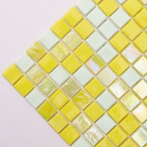 Piastrelle a mosaico in vetro – giallo, quadrato, per pavimenti – BJ-8E61D3A6EB40