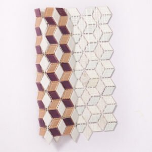 Piastrelle a mosaico in vetro – bianco / rosa / viola, lucido