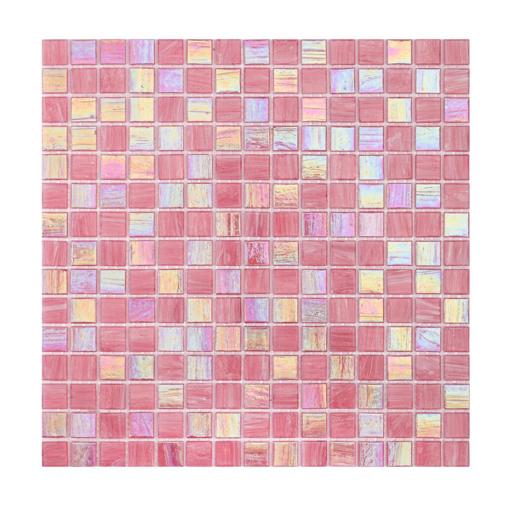 Piastrelle a mosaico in vetro – rosa, lucido, per pavimenti