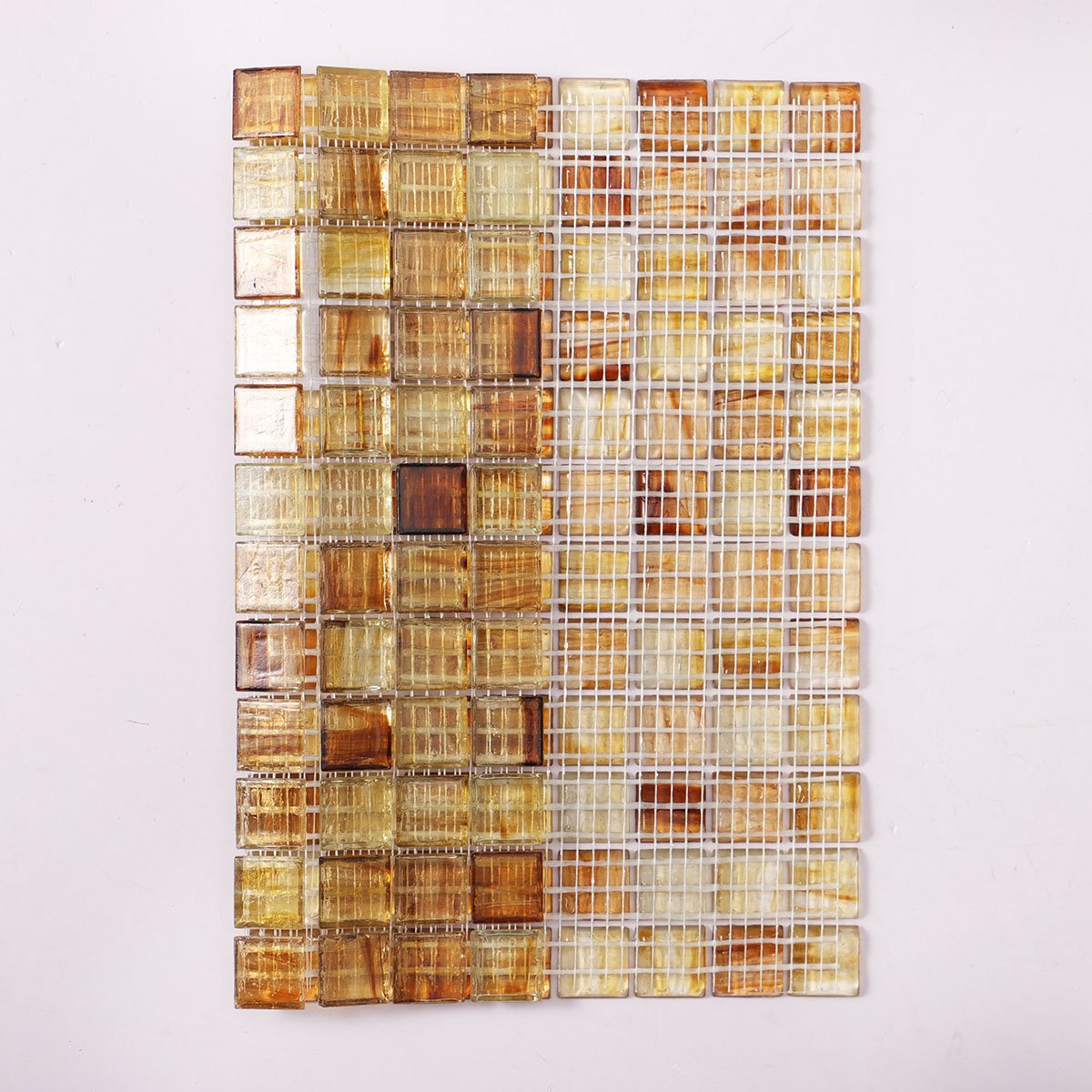 Transparent Brown Glass Mosaic Tiles for Kitchen Walls-BJTiles
