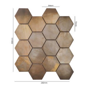 Mosaico – cobre, hexagonal, para pared — BJ-BD5B87B611C7