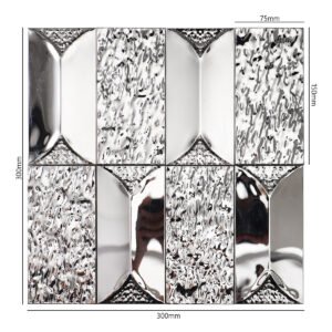 Piastrelle a mosaico – argentato, rettangolare, 3D