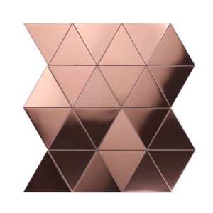 Obverse side of rose gold triangle stainless steel mosaic tiles