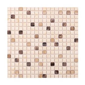 Crema Marfil Mixed Emperador Light and Emperador Dark Marble Mosaic Tiles-BJTiles