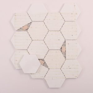 Piastrelle a mosaico in marmo – bianco, esagonale, levigato