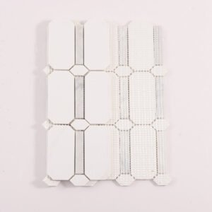 Piastrelle a mosaico in marmo – bianco, ottagonale, per pavimenti