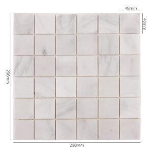 Marmormosaikfliesen – Carrara, Quadrate