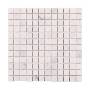 Obverse side of Thassos White Square Marble Mosaic Tiles