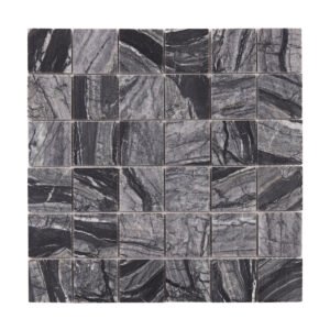 Obverse view of Bardiglio Square Marble Mosaic Tiles