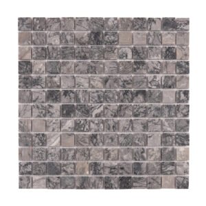 Obverse side of Bardiglio Gray Square Marble Polished Mosaic Tiles