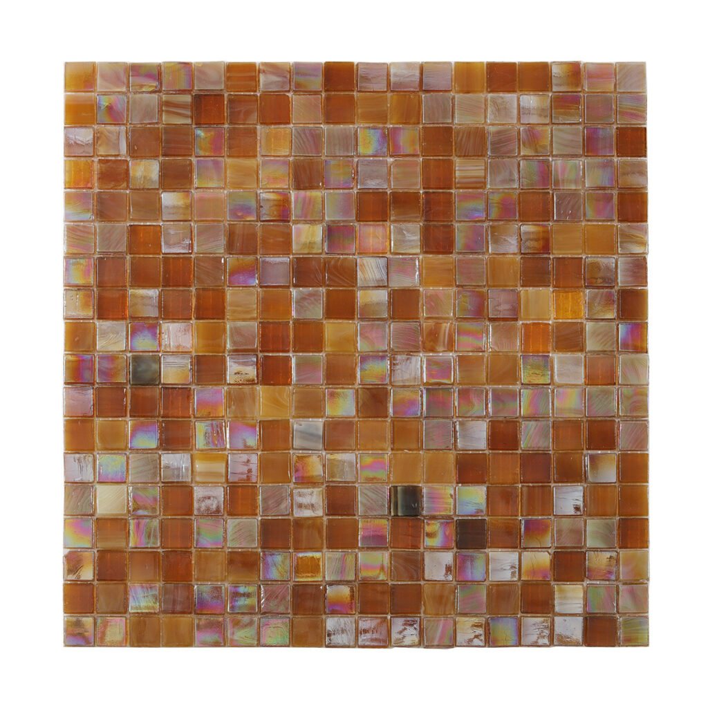 Mosaïque en verre – marron, irisé