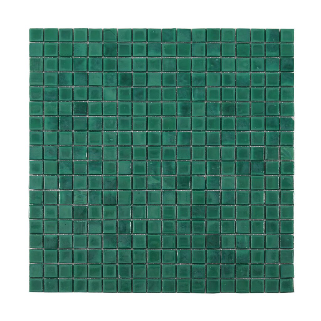 Piastrelle a mosaico in vetro – verde scuro / verde, quadrato