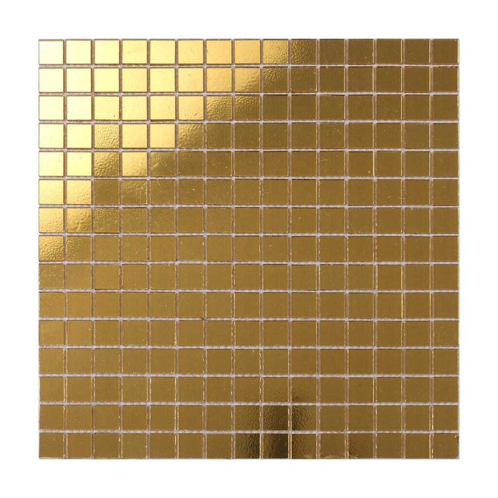 Glasmosaikfliesen – Goldfarben, Quadrate, Spiegeloptik