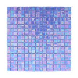 Iridescent Blue Glass Mosaic Pool Tile – Front View