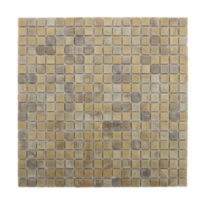Front View of Brown Glass Square Mosaic Wall and Floor Tile