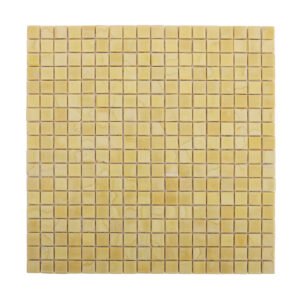 Front View of Vintage Yellow Contemporary Glass Mosaic Tile