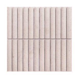 Full view of gray travertine stone mosaic tile