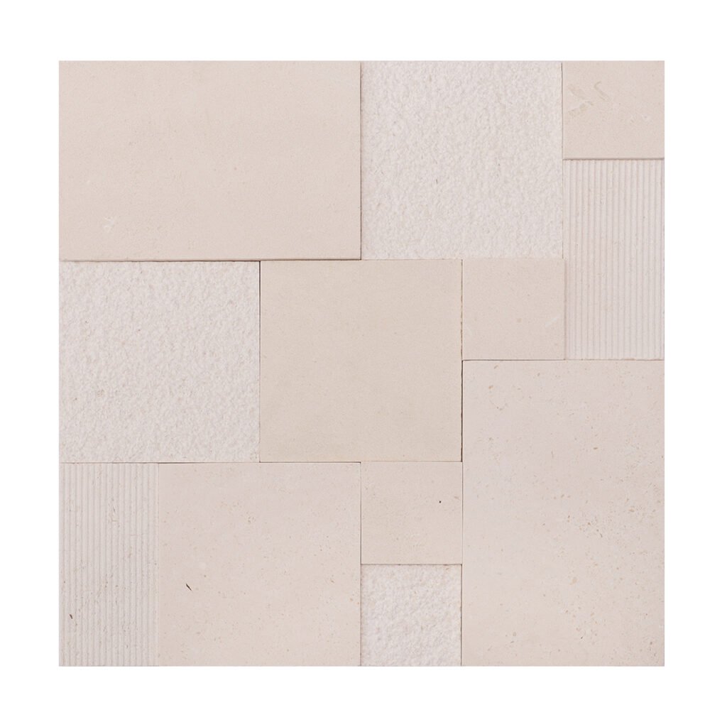 Piastrelle a mosaico in marmo – beige, quadrato, 3D, per pareti