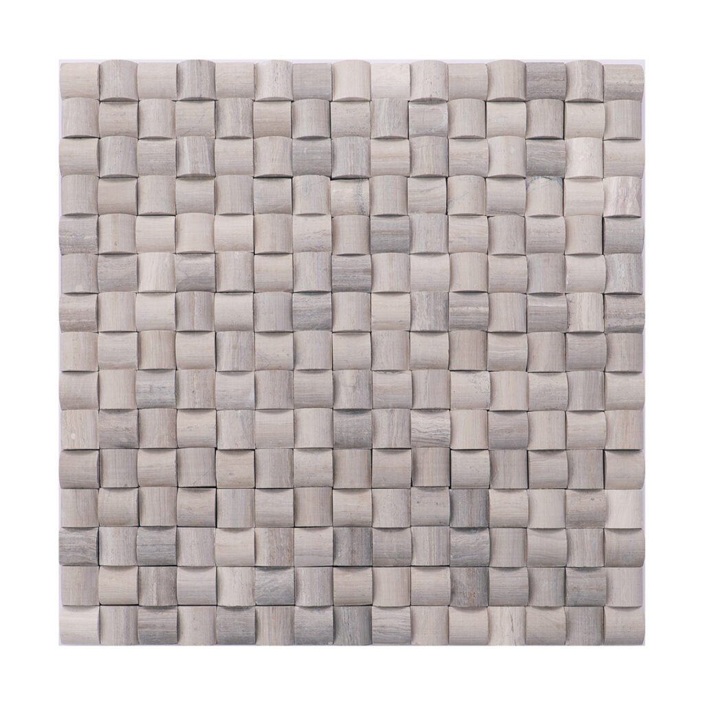 Mosaïque en marbre – gris, carré, 3D