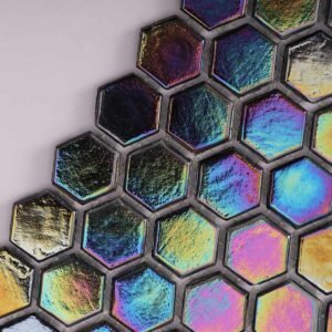 Piastrelle a mosaico in vetro – esagonale