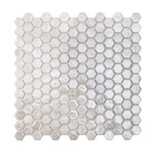 Beige Honeycomb Hexagon Glass Mosaic Tile