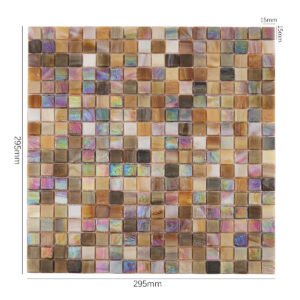 Glasmosaikfliesen – Braun, Quadrate, irisierend, für Wände