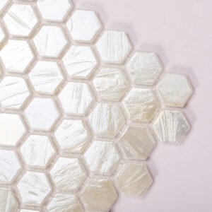 Glasmosaikfliesen – Beige, Sechsecke – BJ-F87E5BBFD2C2