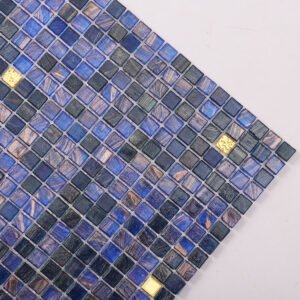 Micro mosaico de vidro azul-marinho Fired Earth, 10 × 10 mm