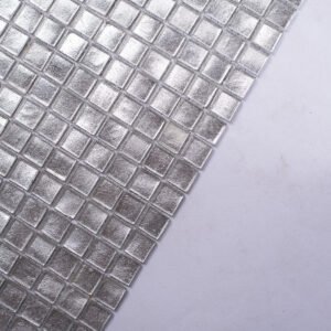 Piastrelle a mosaico in vetro – argentato, con lamina argentata, per doccia