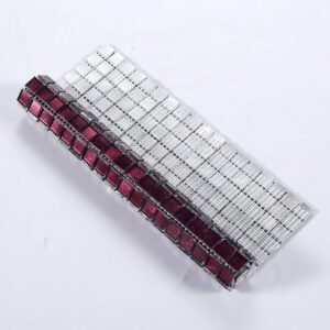 Mosaicos de vidro roxo brilhante com folha metálica