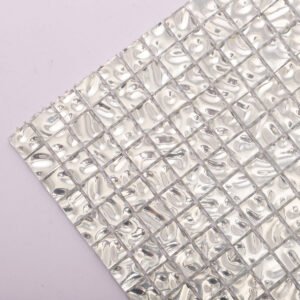 Mosaikfliesen – Silberfarben, Quadrate, 15X15mm, für Wände