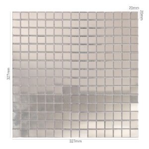 Piastrelle a mosaico in vetro – argentato, 20X20mm, a specchio, per pareti