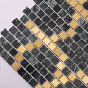 Piastrelle a mosaico in marmo – verde, formato metro
