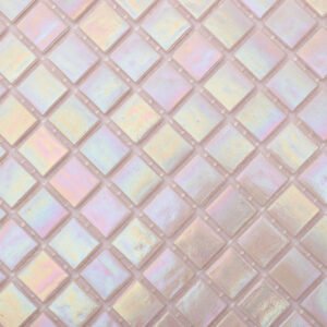 Piastrelle a mosaico in vetro – rosa, quadrato, iridescente, per piscina