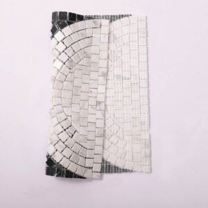 Piastrelle a mosaico in marmo – bianco / verde, lucidato